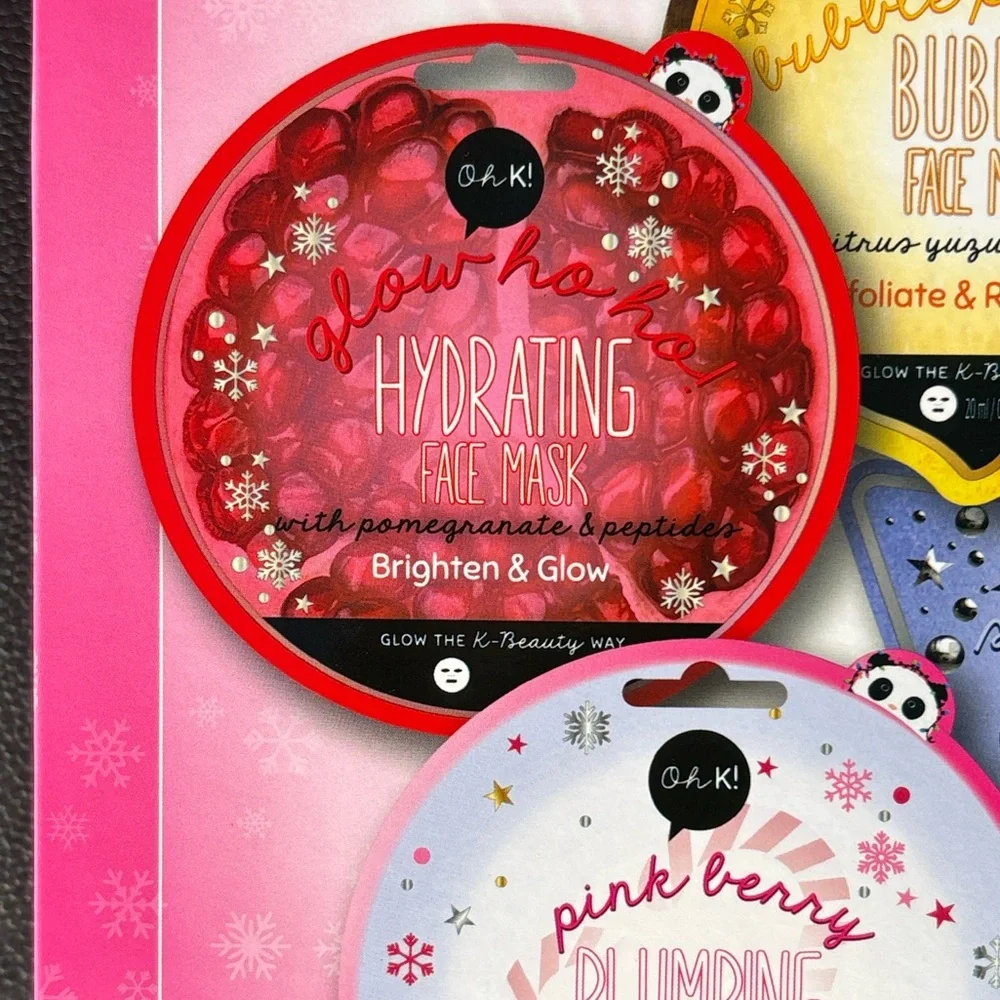 Oh K! K-Beauty Face Mask Set (4) Hydrating Plumping Brightening NIB - Picture 3 of 7